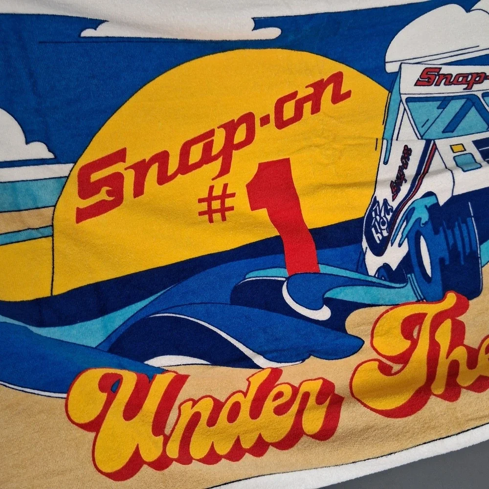 Vintage SNAP ON TOOLS Beach Towel #1 Under The Sun Van Sunset Garage Wall Art